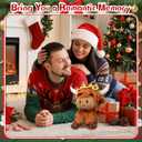 Christmas Highland Cows Stuffed Animals 7.87 Inch, Brown Highland Cow Plush Toy with Santa Sunflower, Cute Plush for Xmas Gifts Kids Adults Boys Girls Birthday Holiday Decorations