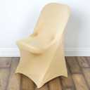 Efavormart 50PCS Champagne Spandex Stretch Folding Chair Cover