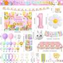MOVINPE Some Bunny Is One Birthday Party Decorations for Girl, Baby Girl 1st Easter Bunny Birthday Party Supplies First Birthday Decor, Easter Rabbit Macaron Theme Balloons Backdrop Party Decor