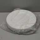 Set of 12 White Charger Plates with Beaded. 13" Reusable Plastic Table Chargers for Dinner Plates