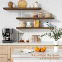 Forbena 36 Inch Floating Shelves for Wall Long Set of 3, Large Deep Wall Shelves for Bedroom Living Room Decor, Rustic Wood Floating Shelf for Kitchen Closet Office TV Plants Books (Dark Brown), 36 x 8 Inch 3-Pack