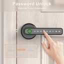 IRONZON Fingerprint Door Handle for Bedrooms - 191F 3-in-1 Fingerprint Door Lock with Keypad, Fingerprint Door Knob for Bedroom with Key, Keyless Entry Door Handle - Black