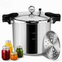 23-25qt+ Aluminum Pressure Cooker, Extra Large Capacity for Commercial & Home Use,Pressure Canners for Canning，Multi-Stove Compatible Bulk Food Preparation,Presto 23 quart pressure canner