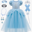 Tacobear 11Pcs Princess Dresses for Girls, Princess Costume with Dress Up Accessories Birthday Party Halloween CosPlay Outfit, 110