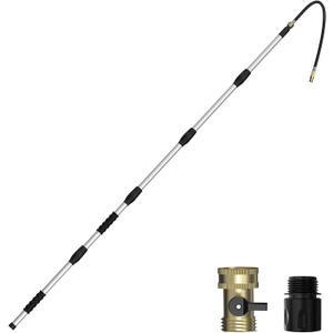 Gutter Cleaning Tools from The Ground, 12FT Reach Rain Gutter Cleaner with Bendable Wand and Quick Connect Adapter for Garden Hose (8FT)
