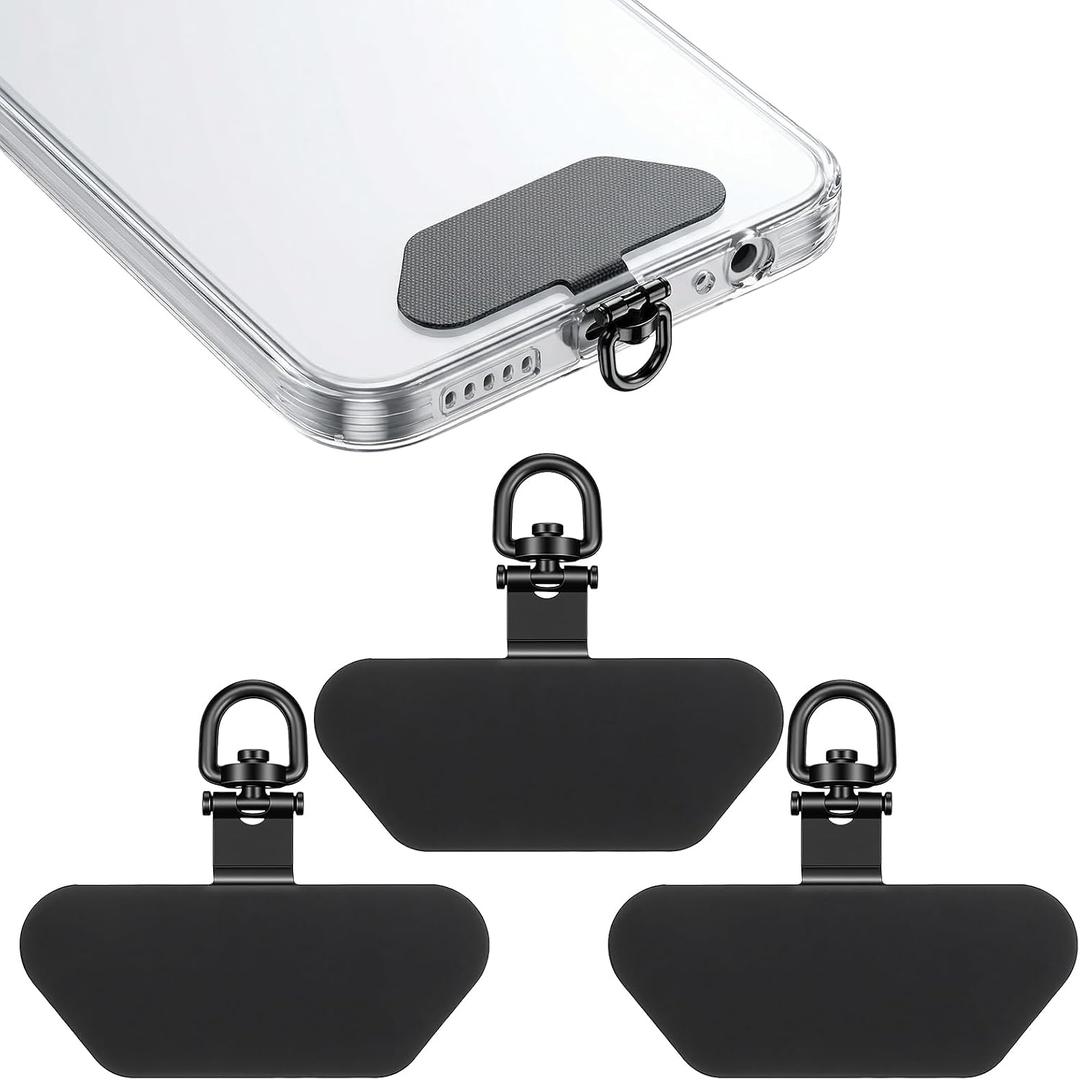 3 Pcs Phone Tether Tab, 360 Degree Rotating Metal Phone Charm, Universal Cellphone Tether Tab Strap Hook