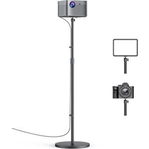 Projector Mount Stand Compatible with Nebula/XGIMI/TMY/HAPPRUN and More, Metal Base and Height Adjustable with 1/4'' Screw, Ideal for Home/Outdoor Projection/Camera Shooting/Web Meeting, 20''~50.8''