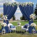 Navy Blue Backdrop Curtains-Wrinkle-Free Navy Blue Curtains Polyester Photography Drapes Wedding Background for Baby Shower Birthday Graduation Party Decorations - 8 X10FT