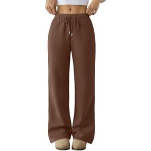 Trendy Queen Women‘s Wide Leg Sweatpants, Baggy Barrel Pants with Pockets, High Waist Lounge Joggers for Fall Winter, Medium