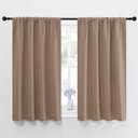 NICETOWN Kitchen Window Blackout Curtains - Window Treatment Thermal Insulated Rod Pocket Blackout Draperies/Drapes for Bedroom/Kitchen (Tan=Cappuccino, Set of 2, 42 inches Wide by 45 inches Long)