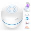 Voraiya Ultrasonic Retainer Cleaner Machine 45kHz 4 U-V Lights Dental Cleaning Pod 2 Modes 200ml, Dentist-Designed Ultrasonic Dental Retainer Cleaner for Dentures, Aligners, Night Guards, Mouth Guards (White)