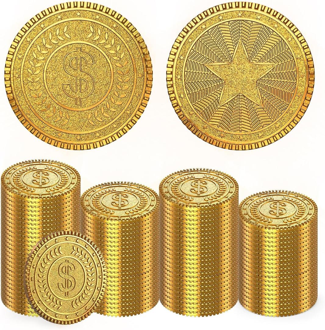 Byhoo 100 PCS Metal Gold Coins,DND Pirate Coins,Stress Relief Tool,with Velvet Drawstring Pouch for Board Games,Role Playing,Treasure Hunts,Pirate Adventure Themed Play Favor