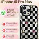 Lotadilo for iPhone 15 Pro Max Case for Women - Cute Kawaii Design Girls Compatible with Magsafe Magnetic Ring Holder Stand Black Flower Phone Covers Aesthetic Girly TPU Funda for 15 Pro Max