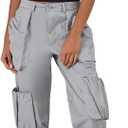 Forever 21 Womens Ruched Pocket Joggers (Medium, Harbor Grey)