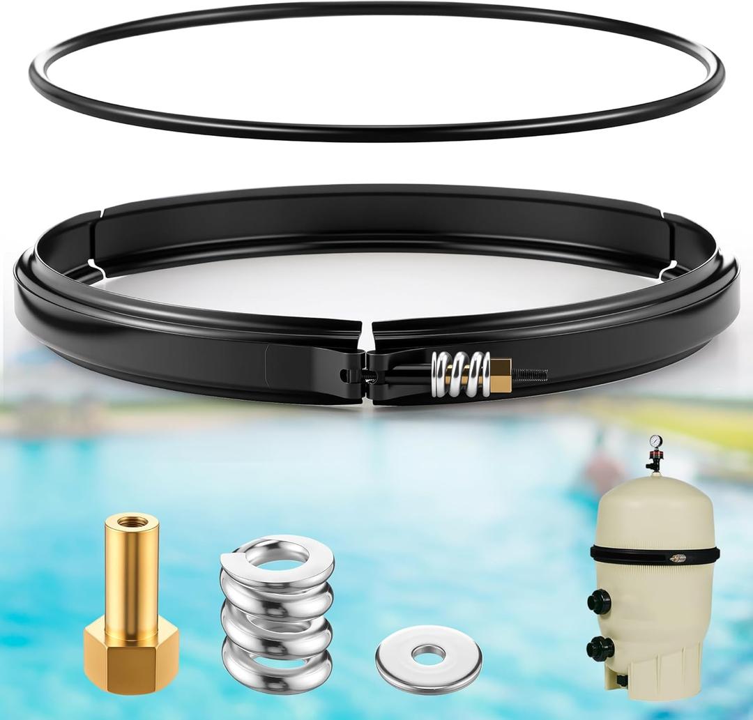 Saillong 190003 Tension Control Clamp and 39010200 Tank Clamp O Ring, Compatible with Pentair FNS Series, Clean & Clear Plus & Quad DE Series Swimming Pool and Spa Cartridge Filter