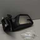 Dasbecan Left Driver Side Mirror Compatible with 2021-2024 Ford F150 with Power Heated Glass, Manual Folding, Black Texture Cover Replace#ML3Z17683UA (5pins)