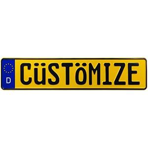 Custom Yellow German License Plate (3728 PG 01)