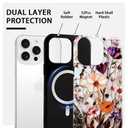 NITITOP Compatible with iPhone 14 Pro Max Case Cute Magnetic Compatible with MagSafe Flowers Floral for Women Girl Glossy Soft TPU Hybrid 2 Layers Back Shockproof Protective Cover - Orange Daisy