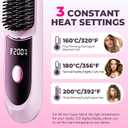 Cordless Straight Hair Brush, 3 Heat Settings & LED Display, Negative Ion & Ceramic Technology, Portable Travel Hair Straightener for All Hair Types (Purple)