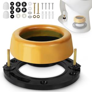 Toilet Flange with Extra Thick Wax Ring Kit - Toilet Wax Ring Replacement Kit for Toilets Install or Toilet Leak Repair Fits 3 inch or 4 inch Waste Lines