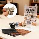 2 x Paper Cats, 50-Sheet DIY Origami Paper Cats, Easy Fold DIY Cat Origami Figures with Pre-Printed Designs, Fun Craft Activity for Desk, Home Decor & Gift for Cat Lovers