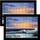LUCKYLIFE 19.7x27.6 Puzzle Picture Frame, Wall Hanging Poster Frames, Display Pictures 19.7 x 27.6 without Mat, Pack of 2, Black