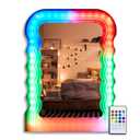 Wavy LED Mirror 18"x 24"Wave Mirror - Irregular Wall Mounted Decorative Mirror for Living Room or Bedroom, Great for Present and Room Décor, 18x24