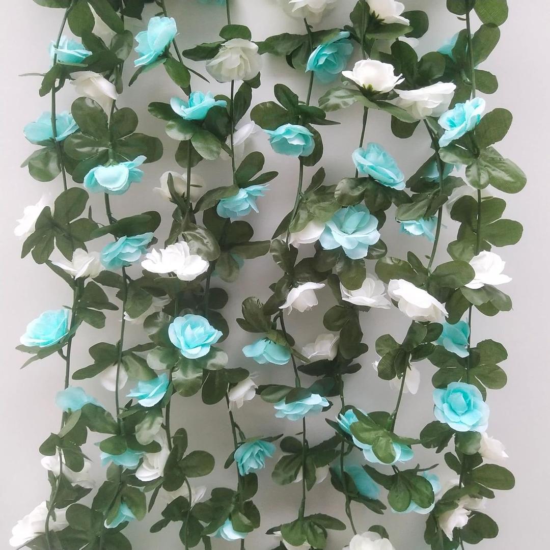WEISPARK Fake Flower Garland - 10pcs 82 FT Artificial Rose Vine Flower Plants Hanging Rose Ivy for Home Hotel Office Wedding Party Garden Craft Art Dcor