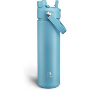 ENCOOL Insulated Water Bottle with Straw Stainless Steel Water Bottle, Leak-Proof, BPA-Free, Double Wall Vacuum Keeps Cold for 24 Hours for Sports, Travel, School (26 oz, Acid Green)