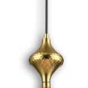 Modern Glass Pendant Light, 6.5"x14" Amber Sunset-Striped Hanging Fixture with Gold Cap, 15"-72" Adjustable Line, E26 Socket for Dining Room or Lounge Sunset Gold Bordeaux