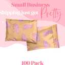 Pretty Package Store 6x9 Designer Poly Mailer 100 Pack Heavy Duty Waterproof Self Seal Shipping Bags for Small Business Large Mailing Envelopes Bulk Tear Resistant Packaging Pink Orange Leopard