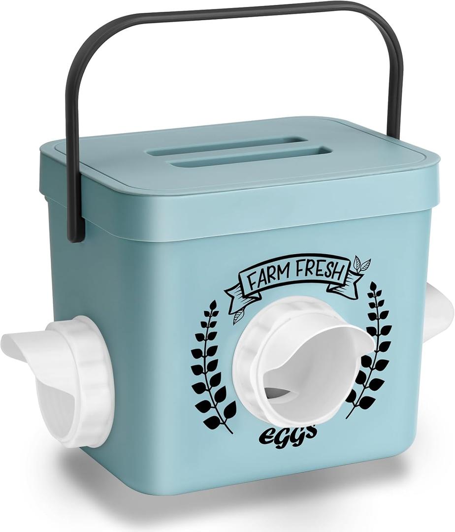 Chicken Feeder, 10 LB Chicken Coop Accessories, Chicken Feeders No Waste for Chicks and Hens, Waterproof Automatic Chicken Feeder, Hanging Chicken Feeder with 3 Ports (Patent Product)