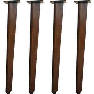 QLLY 26 inch Slant Wooden Table Legs, Solid Wood Angled Desk Legs, Furniture Legs, Set of 4, Easy to Install - Perfect for DIY Dining Tables, Coffee Tables, and Benches (Dark Walnut, 26")