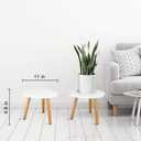 Uneedem Indoor Plant Stand, Wood Mid Century Modern Small Round Side Plant Table for Indoor Plants, 8.9" Tall Plant Holder for Flower Pots End Table