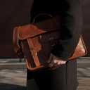 BERLINER BAGS Vintage Genuine Leather Messenger Bag Berlin M, Laptop Bag, Work Bag, Briefcase for Men and Women - Brown