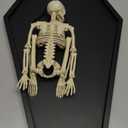 17.8'' Halloween Coffin Charcuterie Board with 16" Skeleton Large Wooden Coffin Serving Tray Board Skeleton Spooky Gothic Home Decor for Halloween Party Gothic Accessories