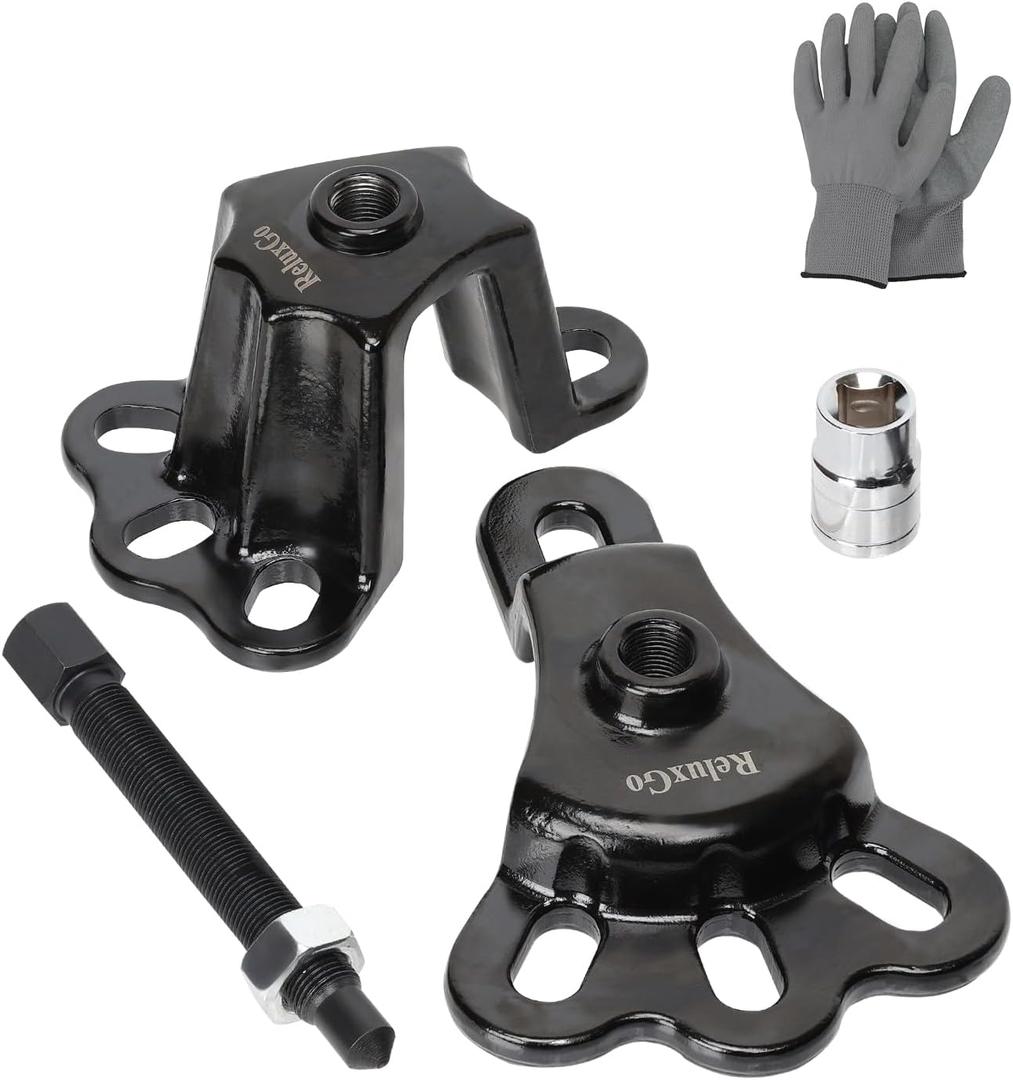 ReluxGo Front Wheel Hub Puller Bearing Removal Tool for 3-3/4 to 4-1/2 Inch IDs, Rear Axle Puller Set for 4-1/2 to 5-1/2 Inch IDs, Flange Type Axle Remover Tool with 5/8 inch x 18 Forcing Bolt