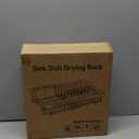 MAJALiS Small Expandable Over The Sink Dish Drying Rack Drainer In Stainless Steel Metal For Kitchen, Counter Space Saving Compact Plate Dryer Strainer Adjustable Hanging Inside Sink Wire Drain Holder (Silver)