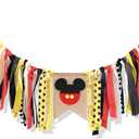 Mouse High Chair Banner - Mouse Birthday Party Decorations, First Year Highchair, Animal High Chair Banner, 1st Birthday Decoration, Cake Smash Backdrop Props