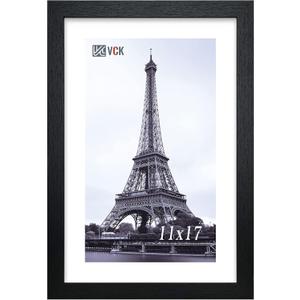 VCK 11x17 Picture Frame, Wood Black 11 x 17 Frame for Wall Mounting, Display Photo Poster Certificate, for Gallery Wall Home Office, 1 Pack