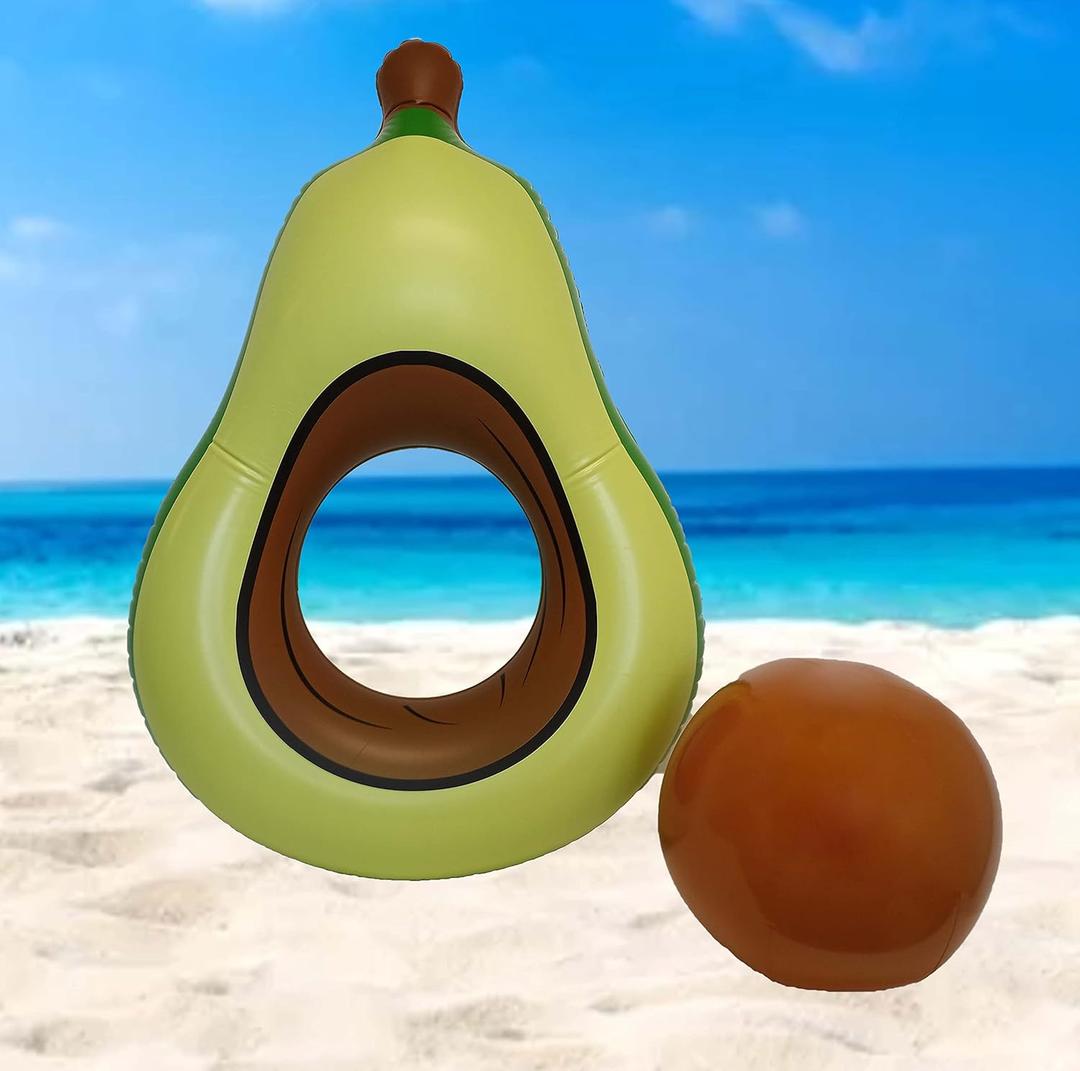 Inflatable Pool Floats - Avocado Pool Raft, Peach Pool Float, Gold Glitter Pool Float
