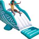 WOW Sports - Wiggler Sprinkler Inflatable Slide - White & Teal Pool Waterslide for Backyard Parties - Fun for Adults & Kids - Garden Hose Attachment for Sprinkler