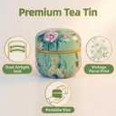 HAN SHENG 6 Pcs Airtight Tea Storage Tins 10 OZ, Vintage Style Food Containers for Loose Leaf Tea & Herbs, Coffee Beans, Spices, Sugar - Floral Embossed Design