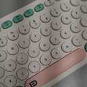 FD Wireless Keyboards and Mouse Combo - 2.4GHz USB Cordless, Cute Wireless Keyboard Round Keys, Quiet and Slim Set for Laptop, Computer, TV and Mac - Milky White Green Colorful