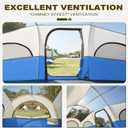 GoHimal 8 Person Tent for Camping, Waterproof Windproof Family Tent with Rainfly, Divided Curtain Design for Privacy Space, Portable with Carry Bag