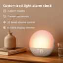 Sunrise Alarm Clock White Noise Machine: Natural Wake Up Light - Dimmable Clock with Bluetooth Speaker for Bedroom - 25 Sleep Sounds for Baby Adults Kids Putty