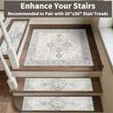 Non Slip Stair Treads for Wooden Steps 13PCS - 8"x30" Indoor Safety Carpet, Edging Mats with TPE Adhesive Backing, Pet and Elderly Friendly Stair Rugs (Taupe)