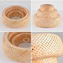 18.12" Bamboo Lamp Shade, Boho Handwoven Large Wicker Lampshade Chandelier for Floor Lamp,Pendant light Replacement Shade (3-ply 18.12 inch)