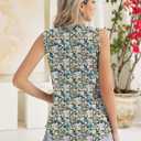 Kistore Womens Summer Tank Tops Sleeveless Crew Neck Pleated Blouse Shirts Fashion Clothes 2025 (L)