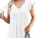 Going Out Tops for Women Spring V Neck Top 2025 Peplum Blouse Workout Trendy Loose Fit Women's Tunics M White